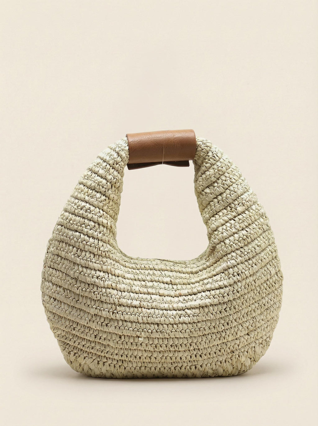 ROUND CROCHET WOVEN HANDHELD STRAW BAG