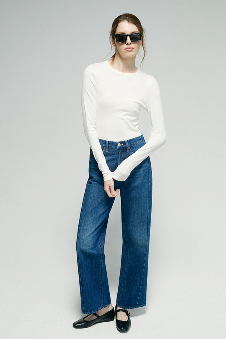 CRUSH CURVE BARREL ANKLE JEANS