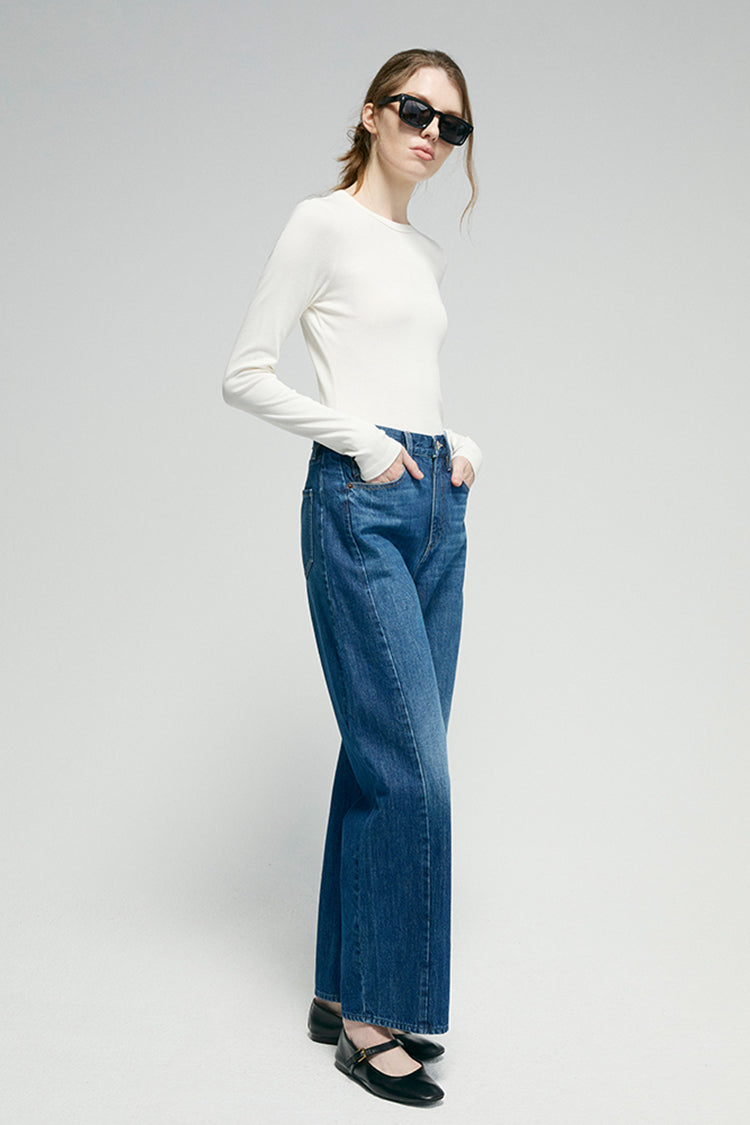 CRUSH CURVE BARREL ANKLE JEANS