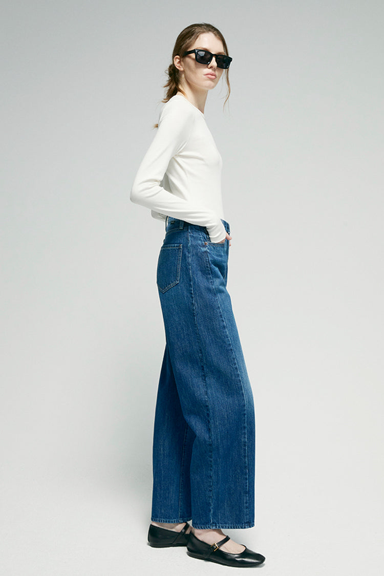 CRUSH CURVE BARREL ANKLE JEANS