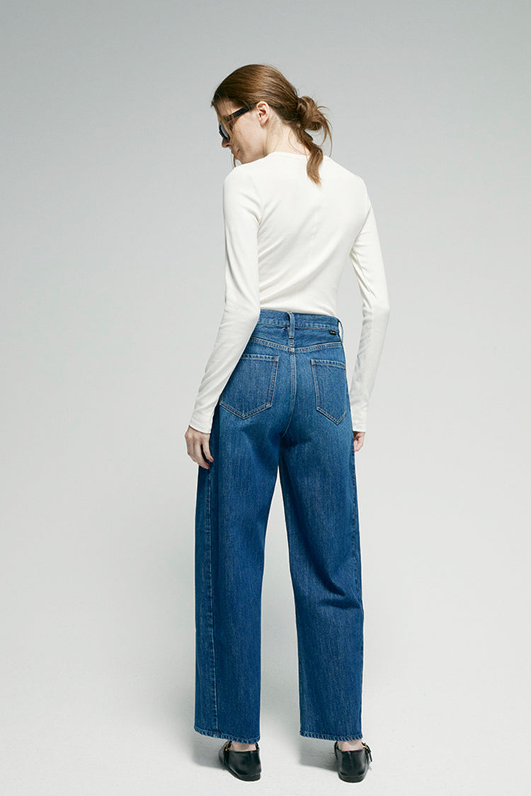 CRUSH CURVE BARREL ANKLE JEANS