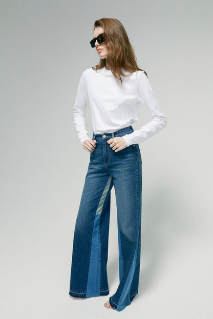 Shadow Split Wide leg Jeans HJ056