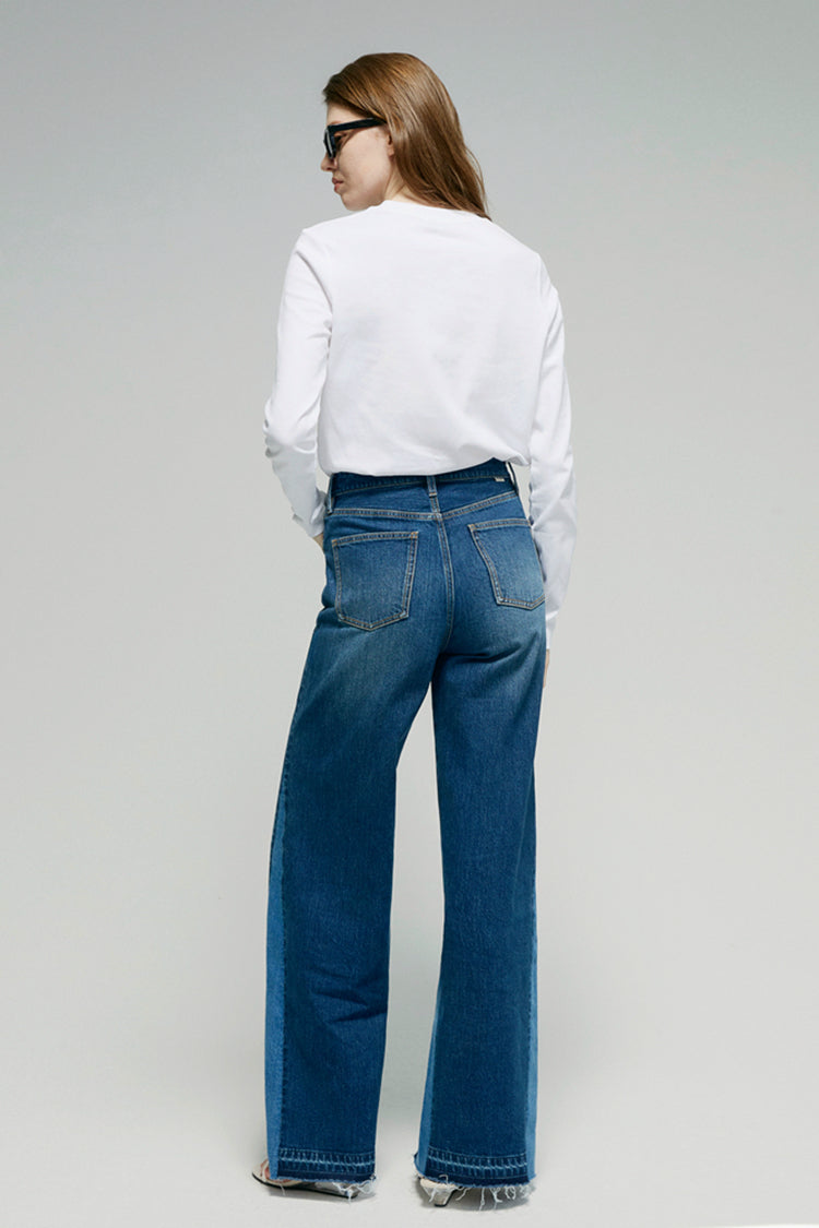 Shadow Split Wide leg Jeans HJ056