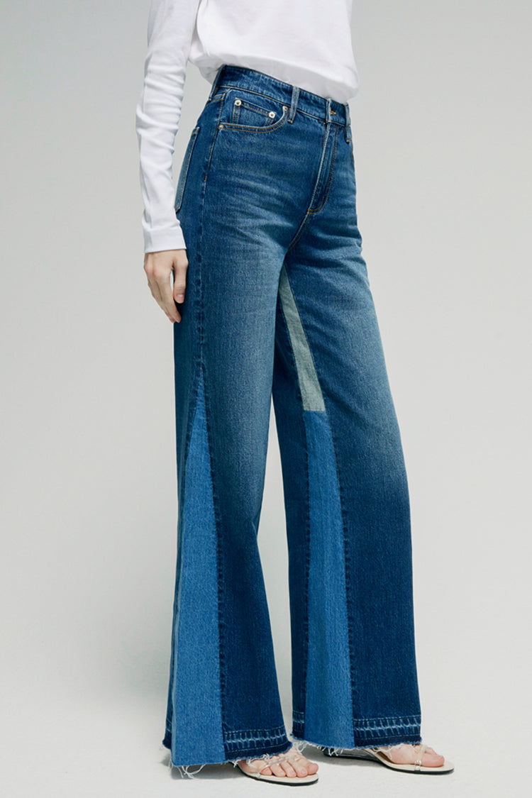 SHADOW SPLIT WIDE LEG JEANS
