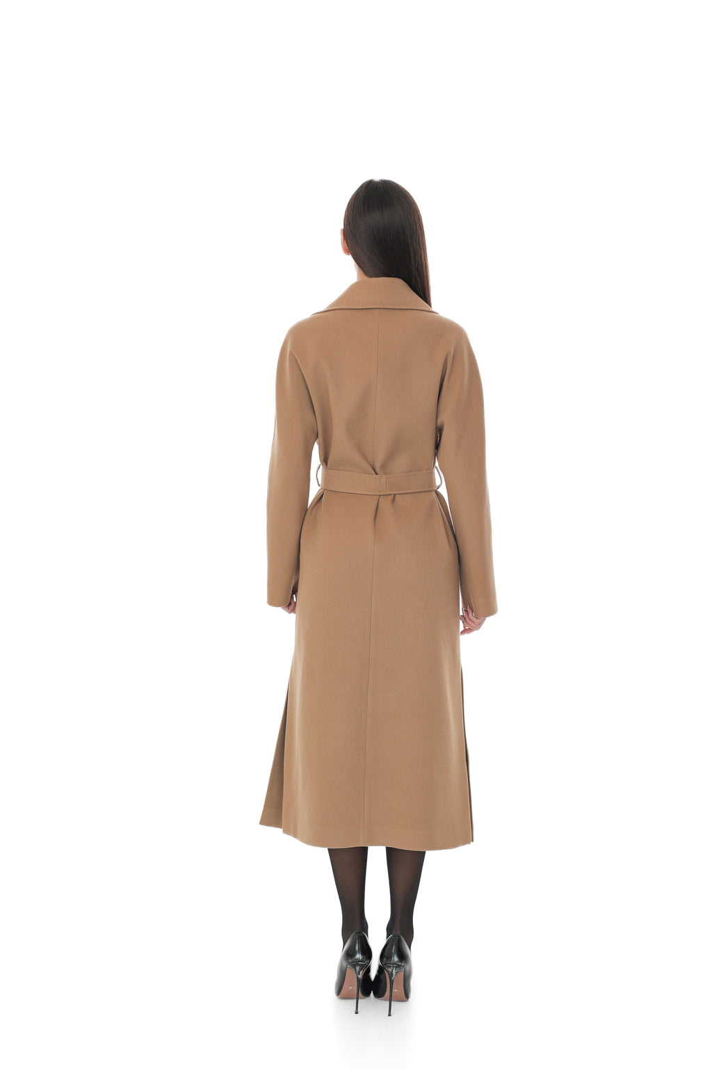 Cambridge Comfort Classic Wraparound Wool Blend Overcoat in Light Camel