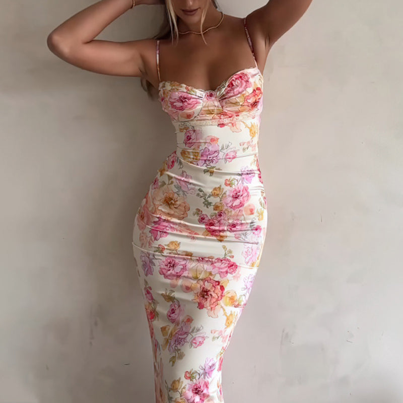 Women’s Floral Bodycon Maxi Dress