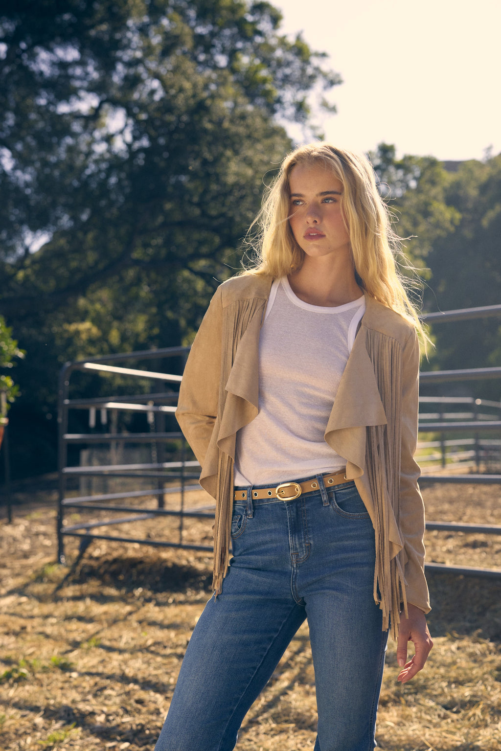 Eden Grommet Belt, Fawn