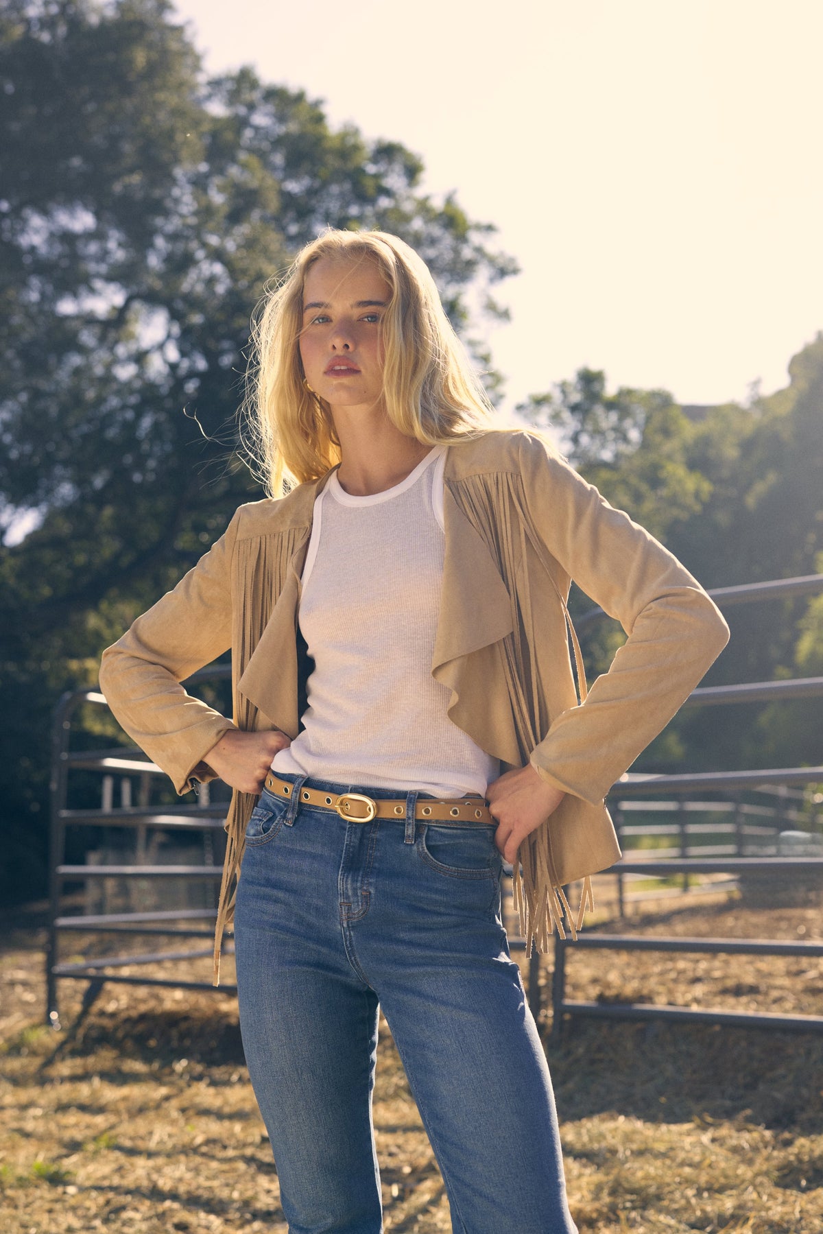 Eden Grommet Belt, Fawn