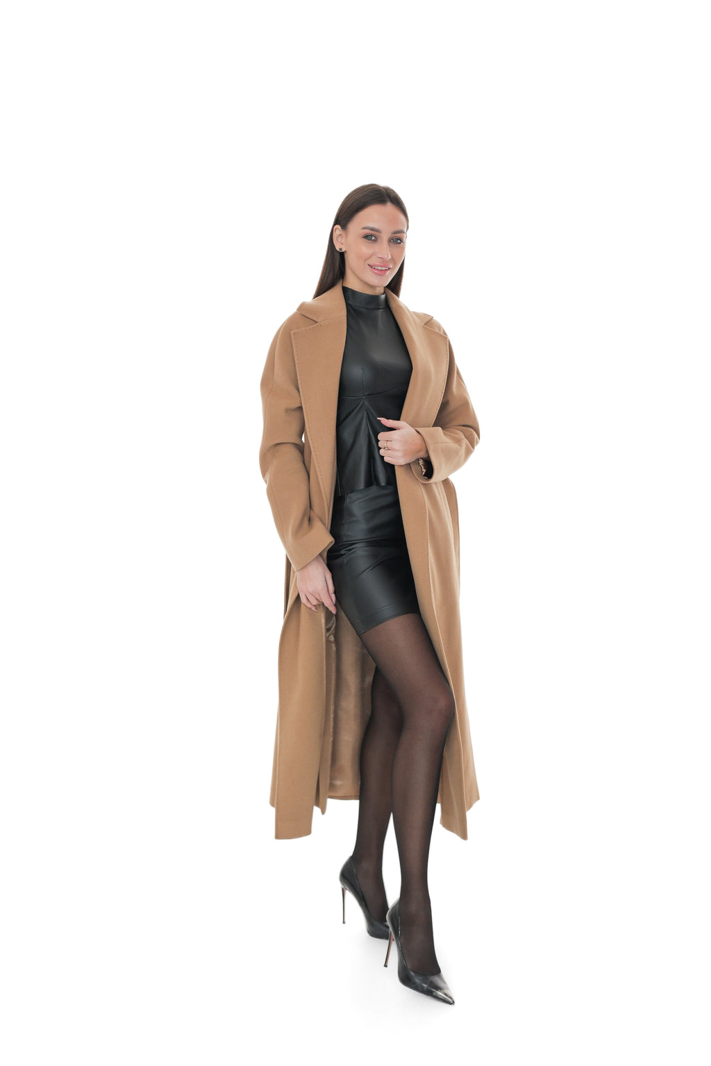 Cambridge Comfort Classic Wraparound Wool Blend Overcoat in Light Camel