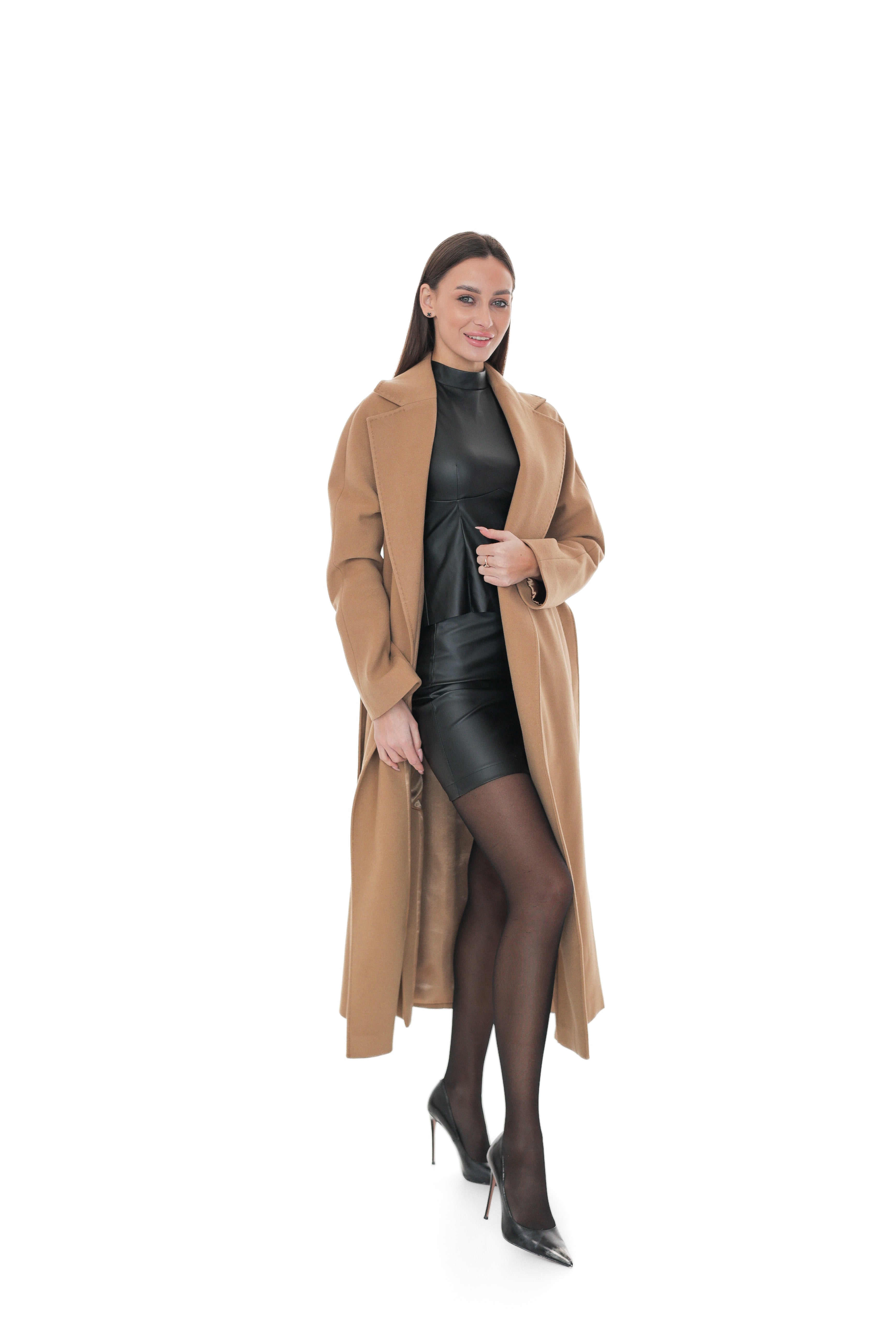 Cambridge Comfort Classic Wraparound Wool Blend Overcoat in Light Camel