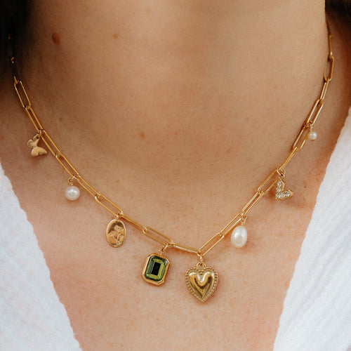 "GREEN WITH ENVY" CHARM NECKLACE