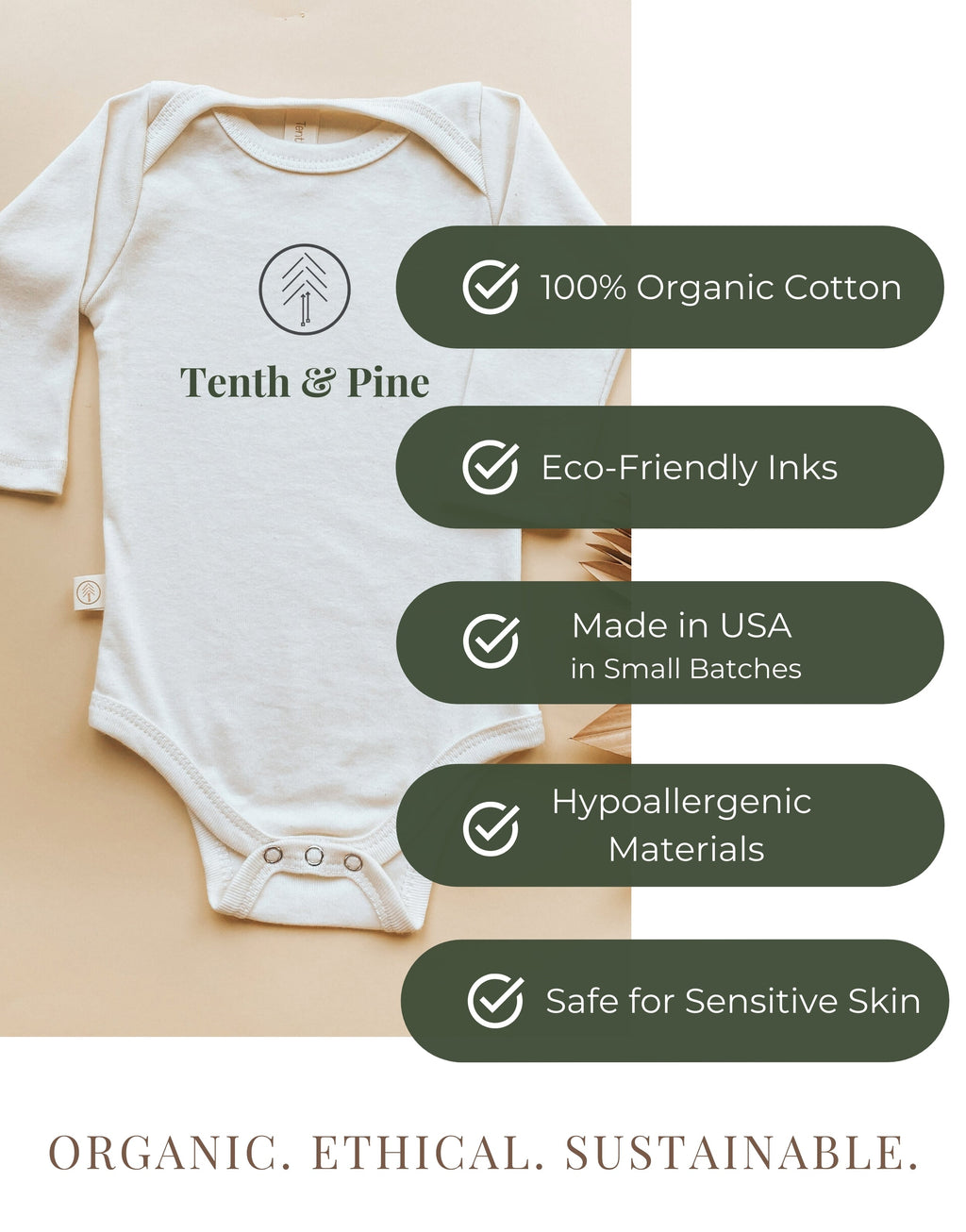 Half Birthday Organic Bodysuit Long Sleeve