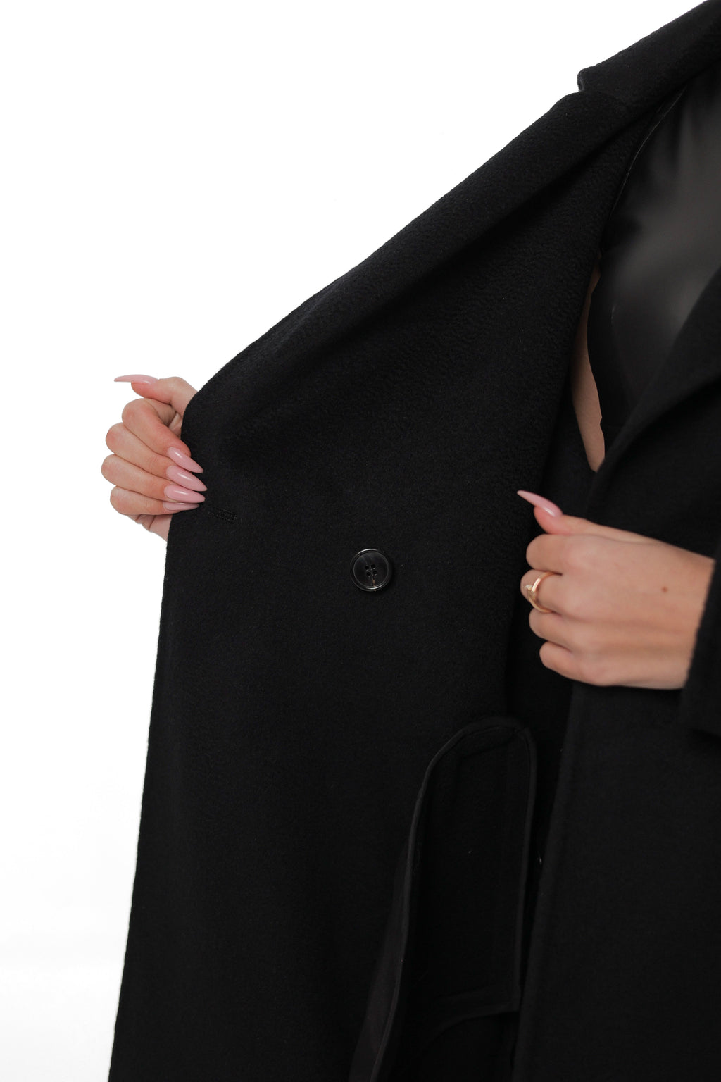 Noir Cashmere Blend Overcoat