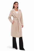 Zane Cashmere Wool Blend Overcoat in Beige