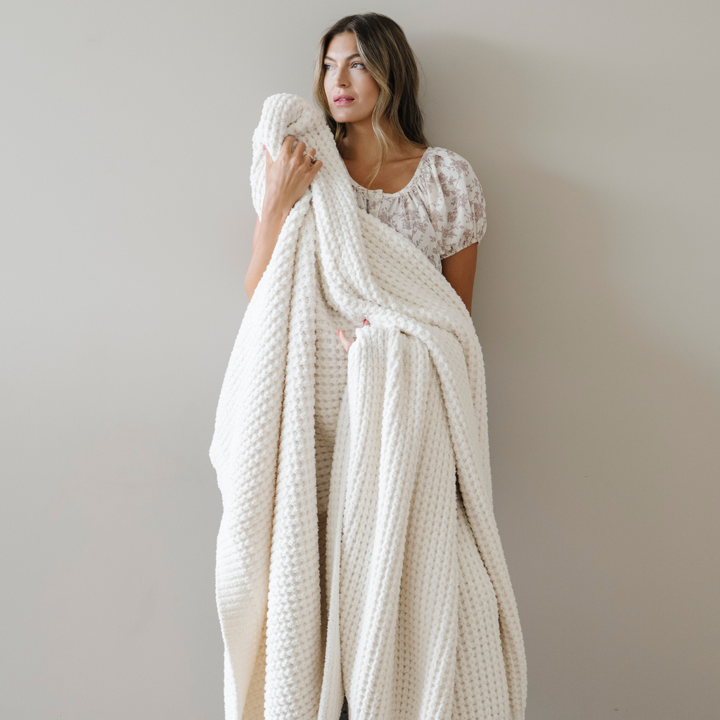 WAFFLE KNIT XL THROW BLANKETS