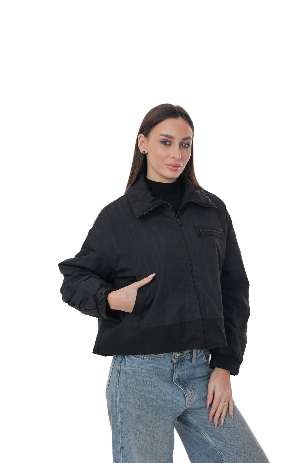 LIGHT TRANSITIONAL JACKET IN DARK GREY BLUE