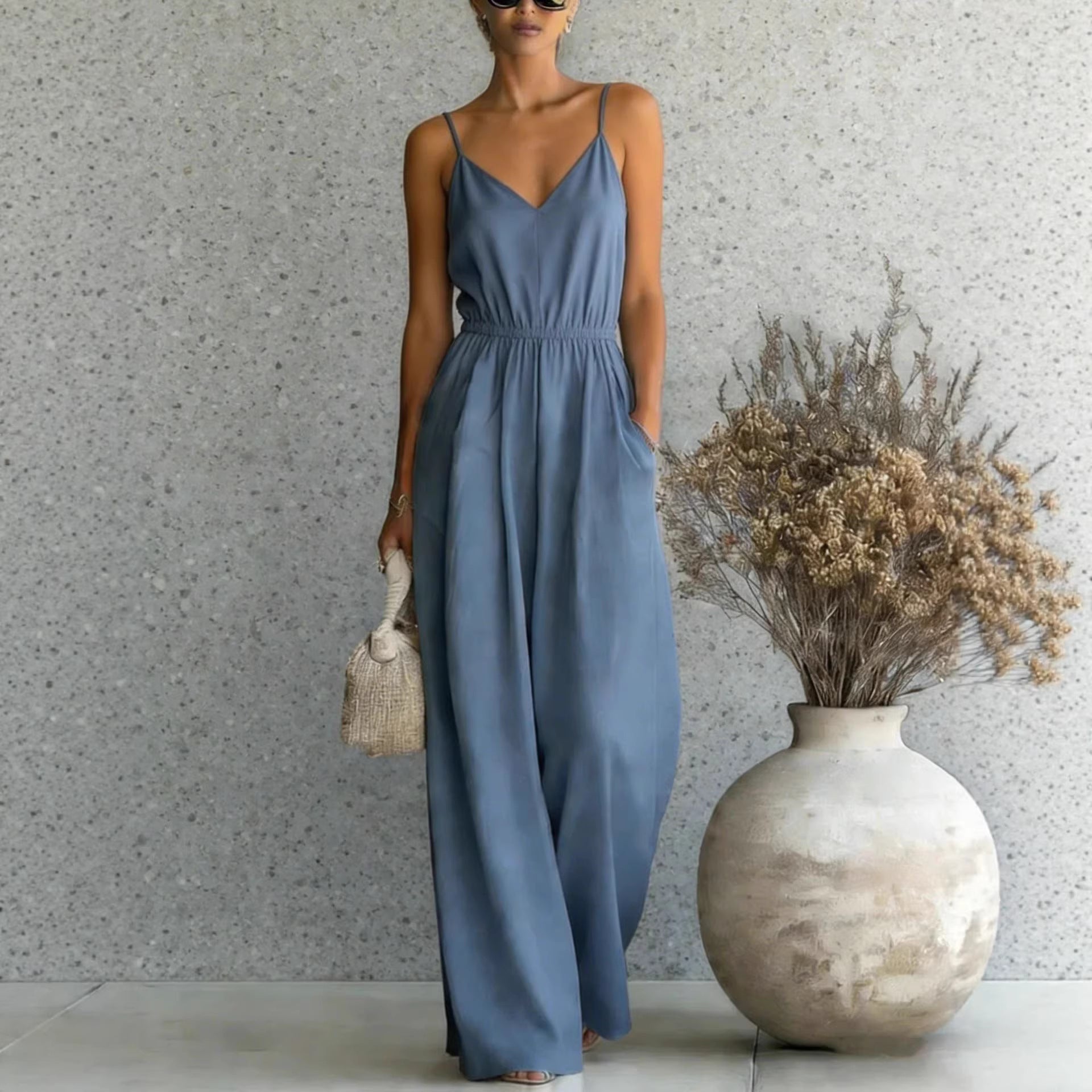 Women's Sleeveless Wide-Leg Jumpsuit