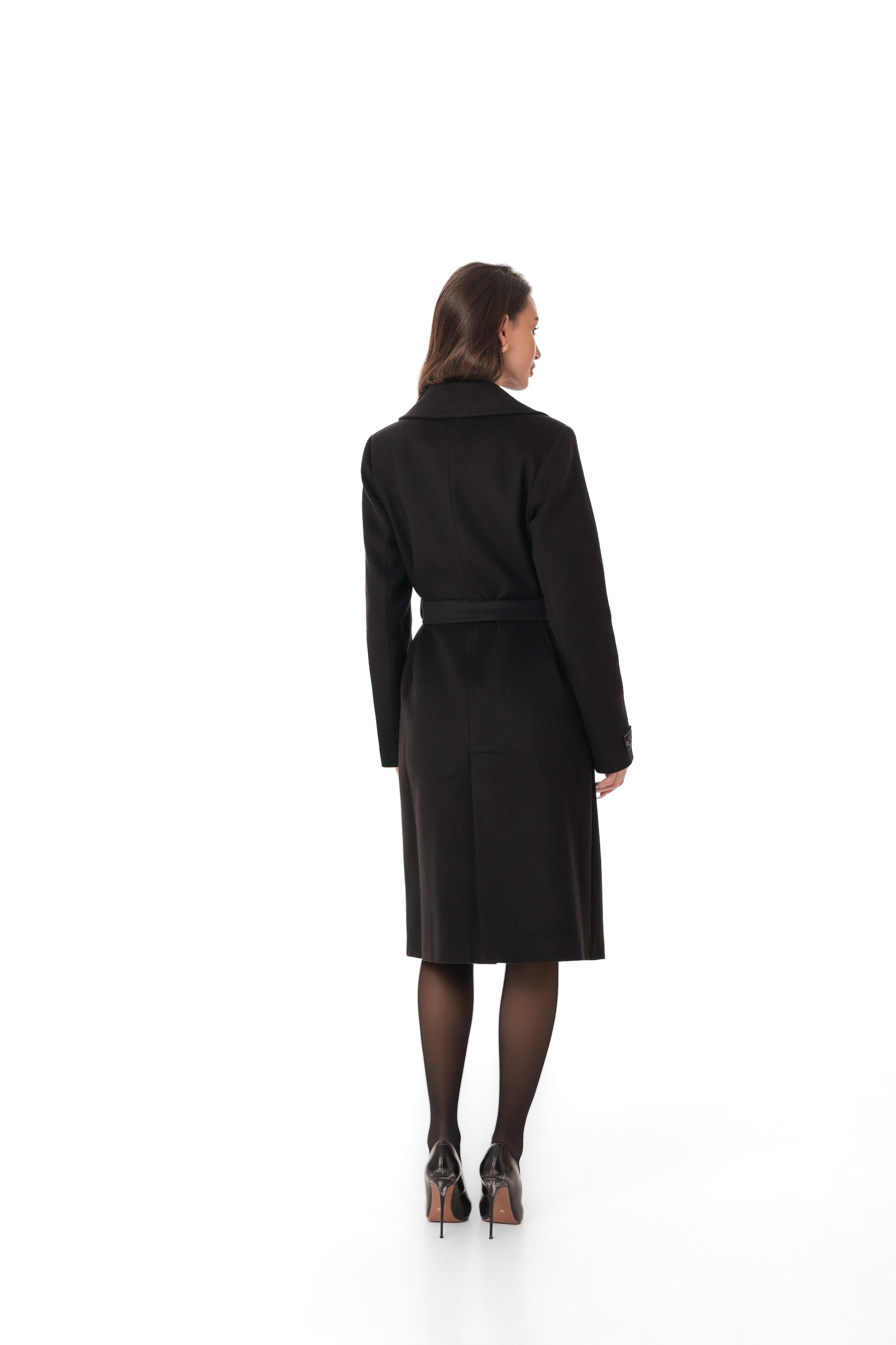 Zane Cashmere Wool Blend Overcoat in Black