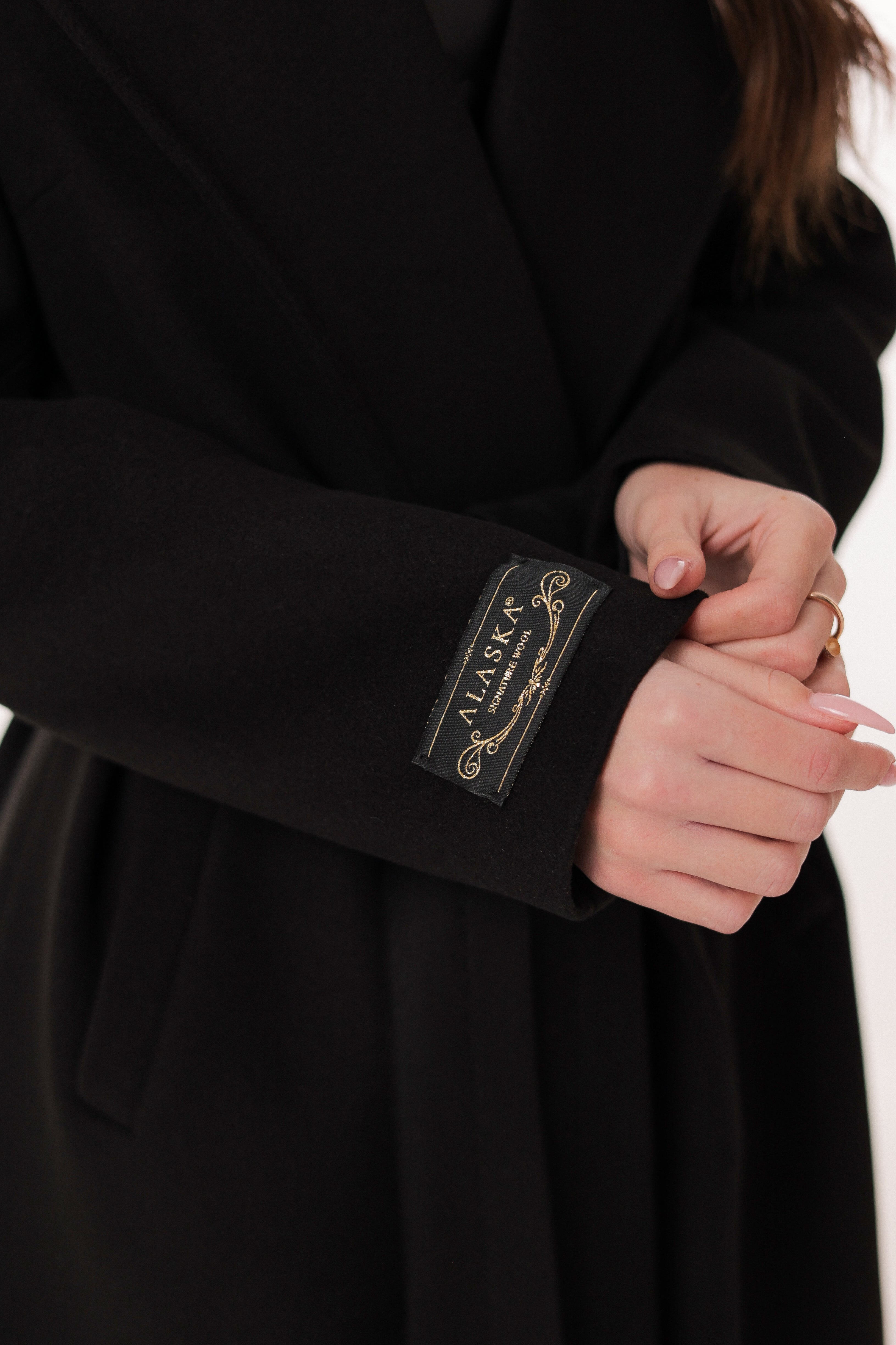 Zane Cashmere Wool Blend Overcoat in Black
