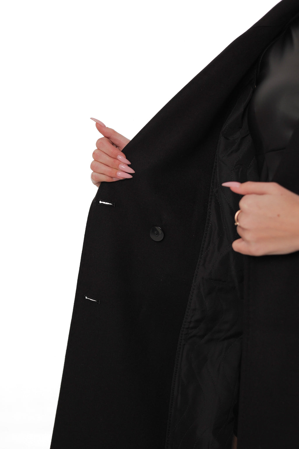 Ellis Tailored Cashmere Wool Coat in Black