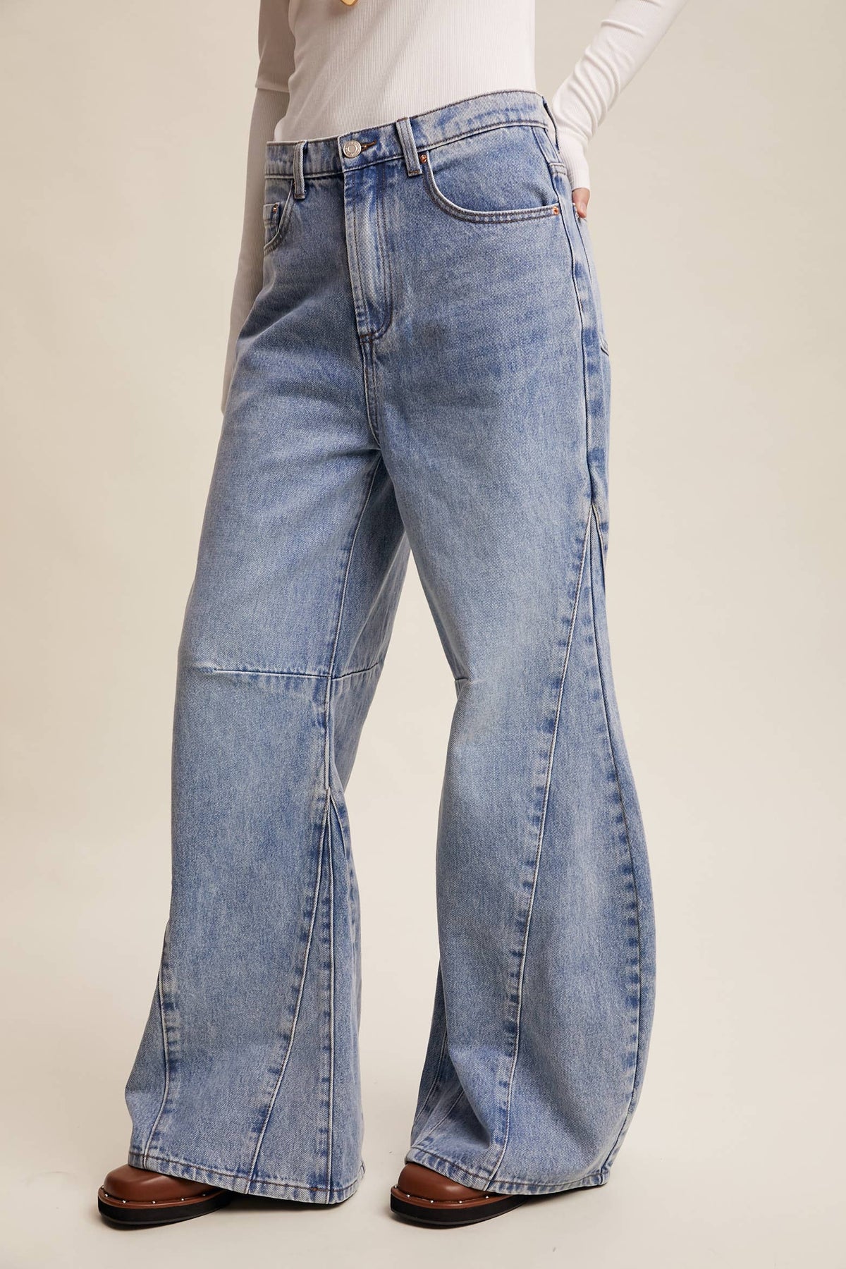 Haven Wide-Leg Panel Jeans