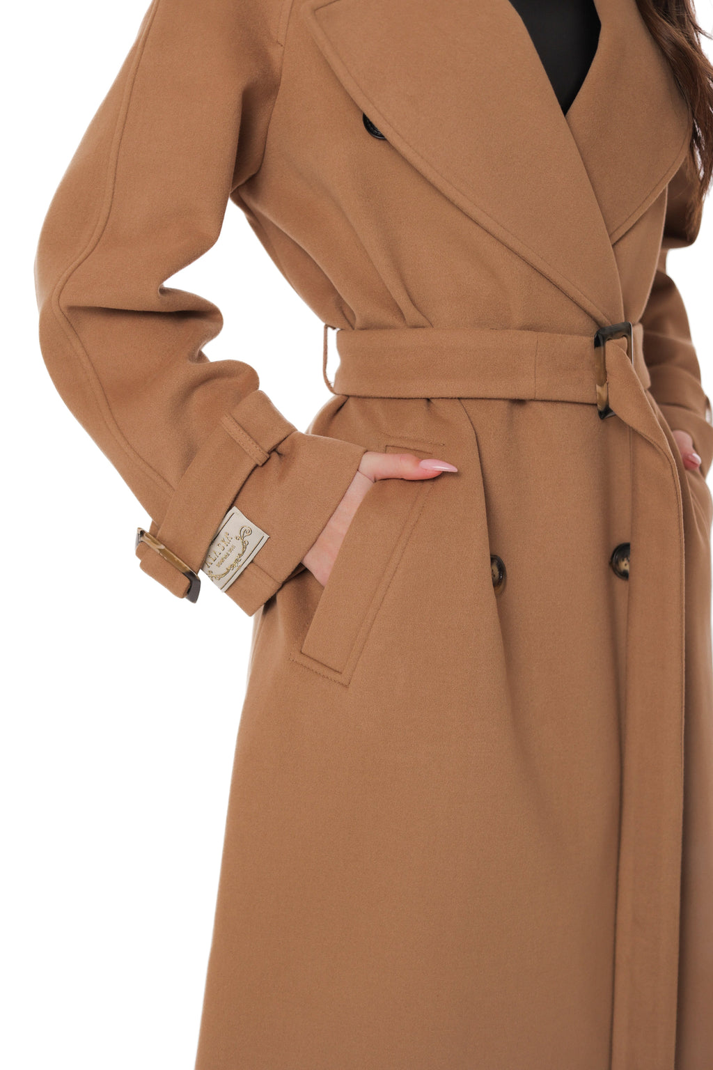 Madeline Cashmere Wool Blend Overcoat in Camel
