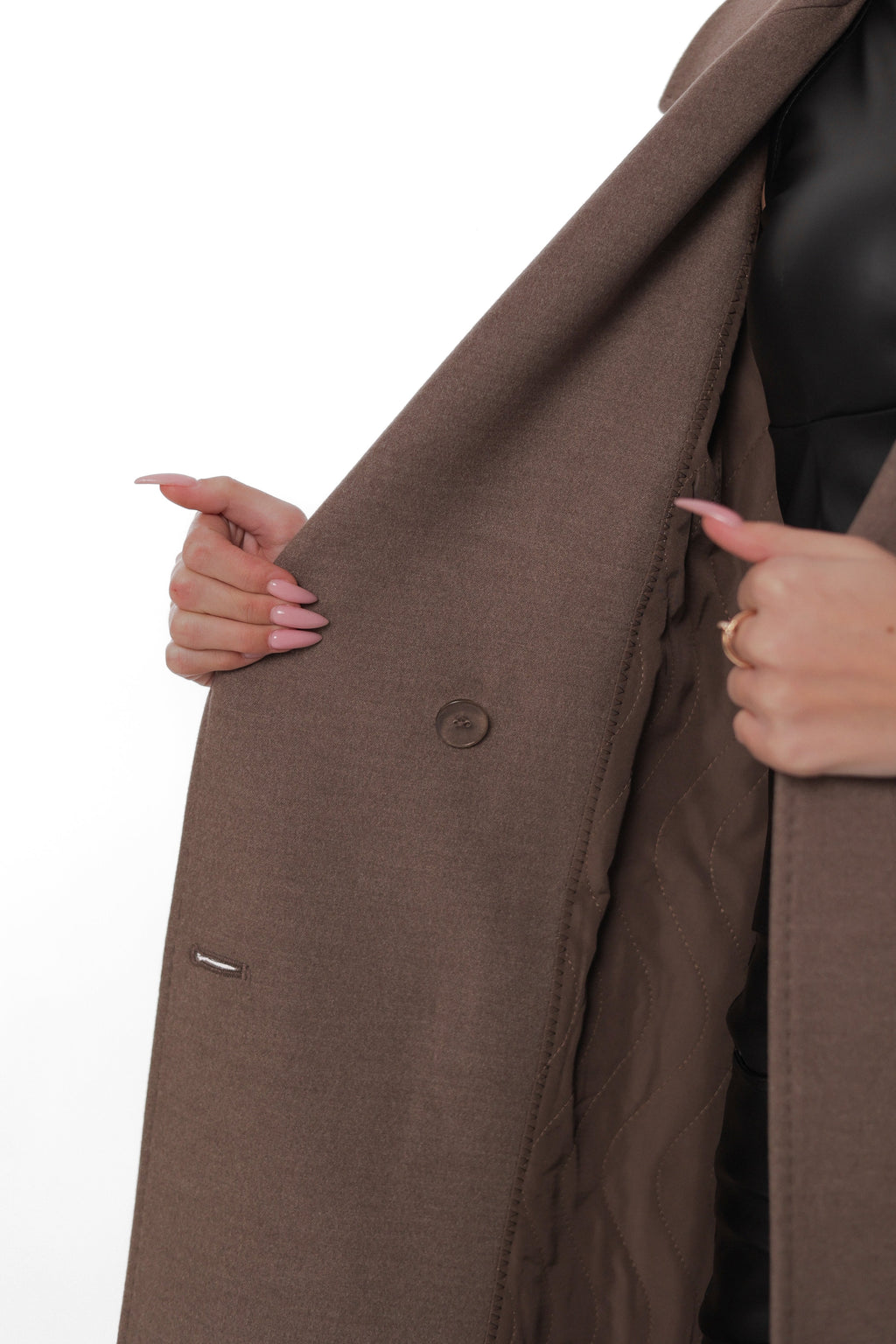 Ellis Tailored Cashmere Wool Coat in Warm Taupe