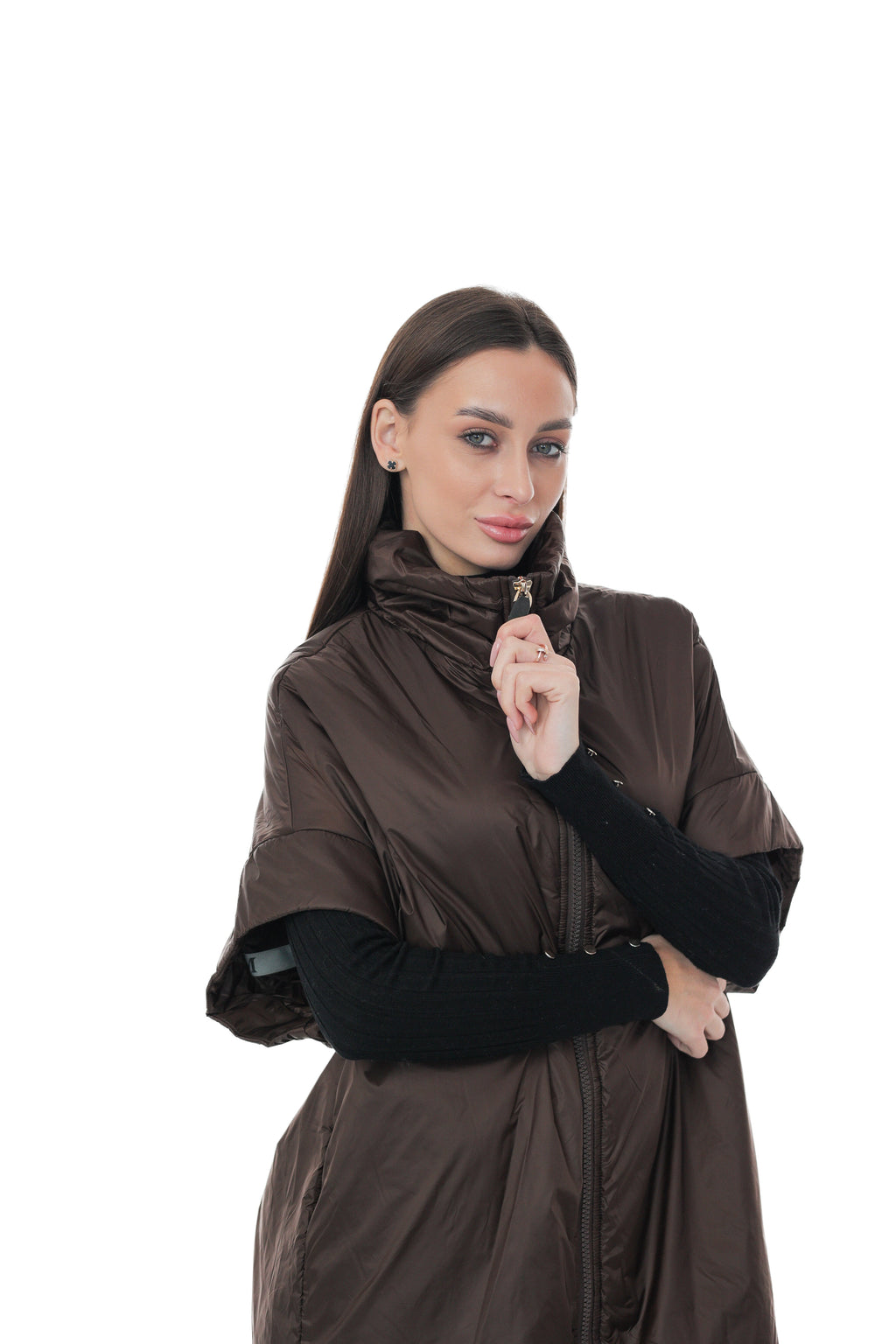 Emery Relaxed Fit Vest in Chocolate