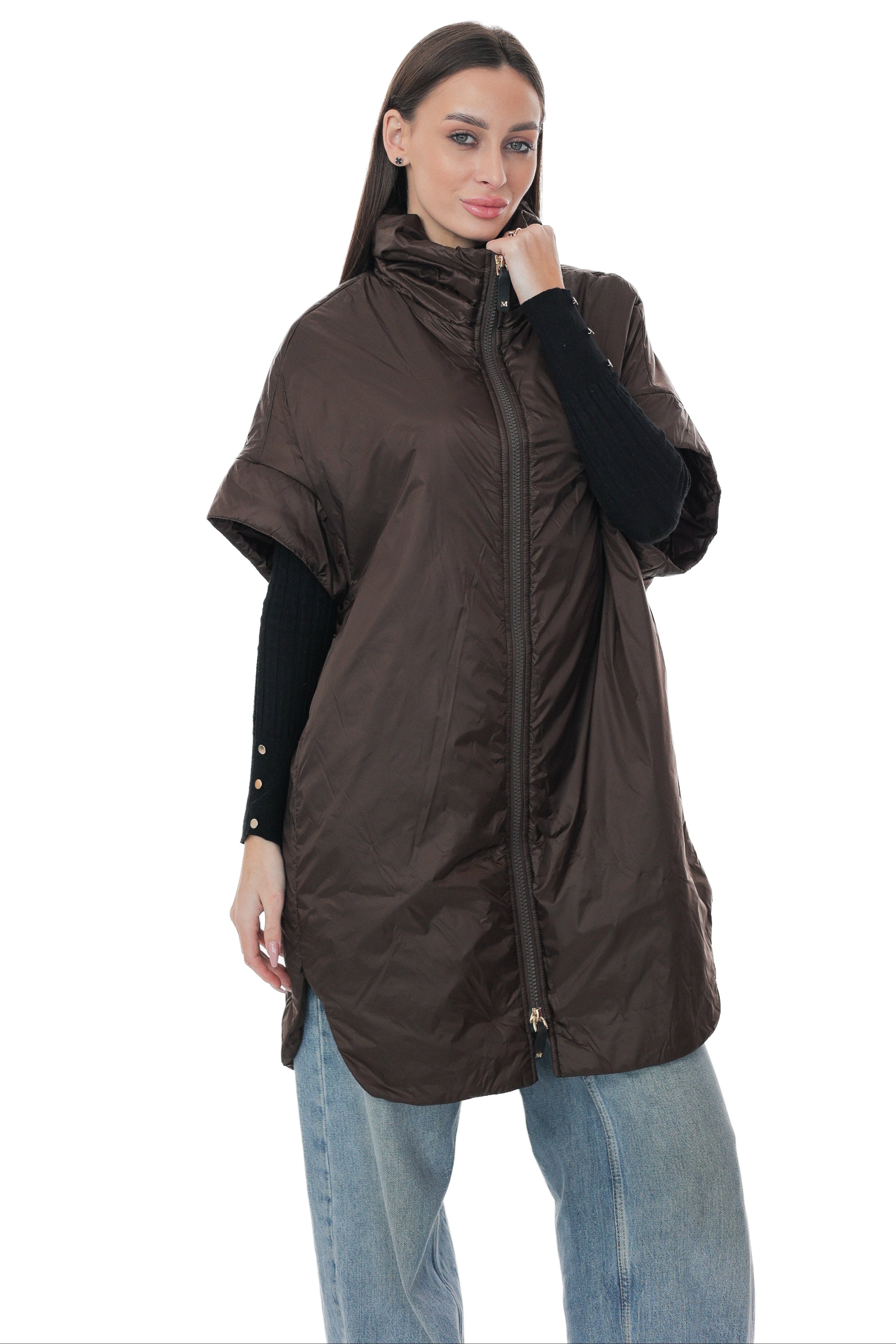 Emery Relaxed Fit Vest in Chocolate