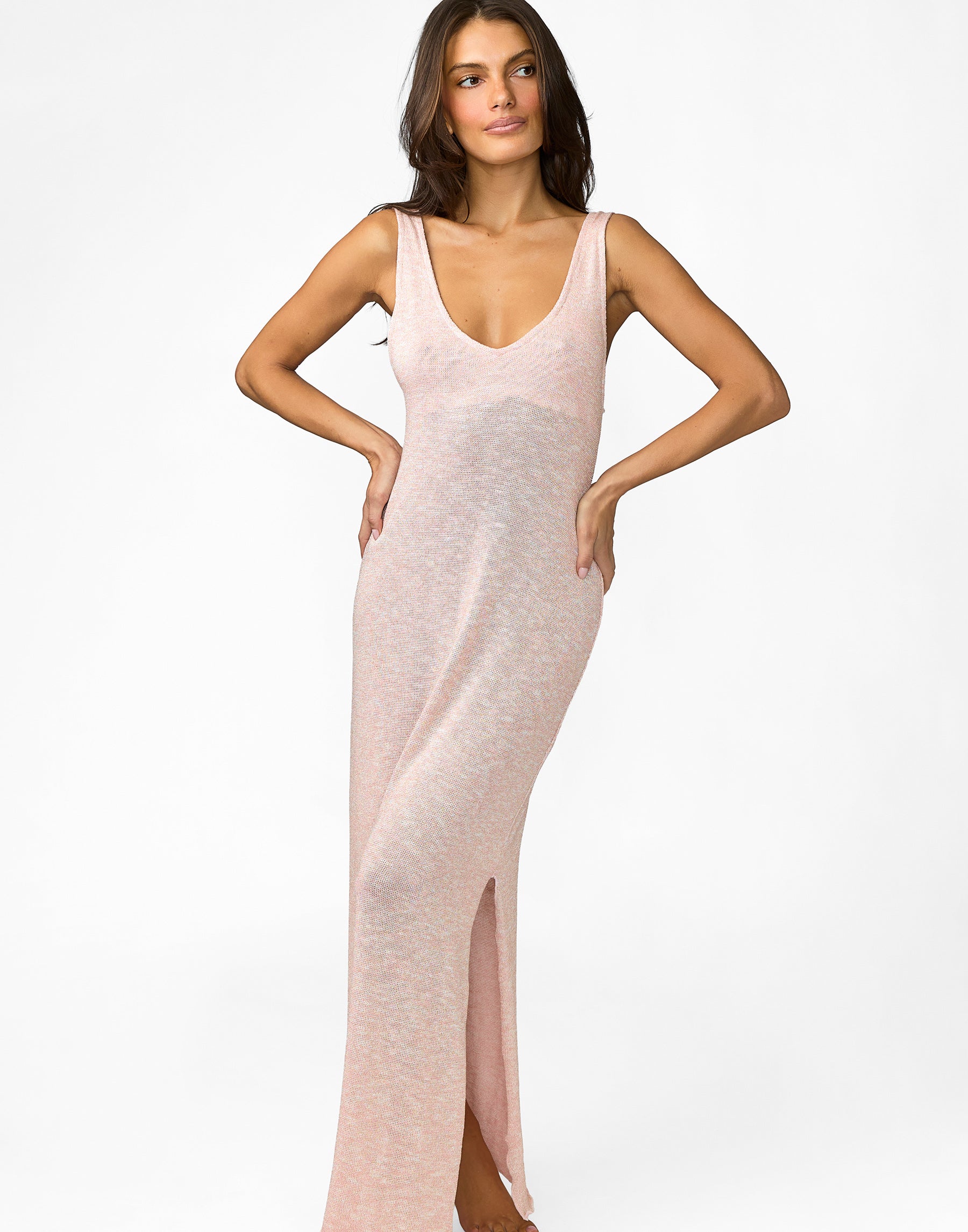 AMAIA MAXI DRESS - PINK KNIT