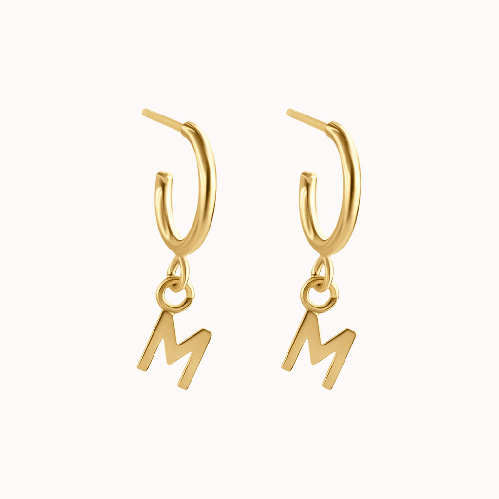 AVA INITIAL HOOP EARRING • SINGLE
