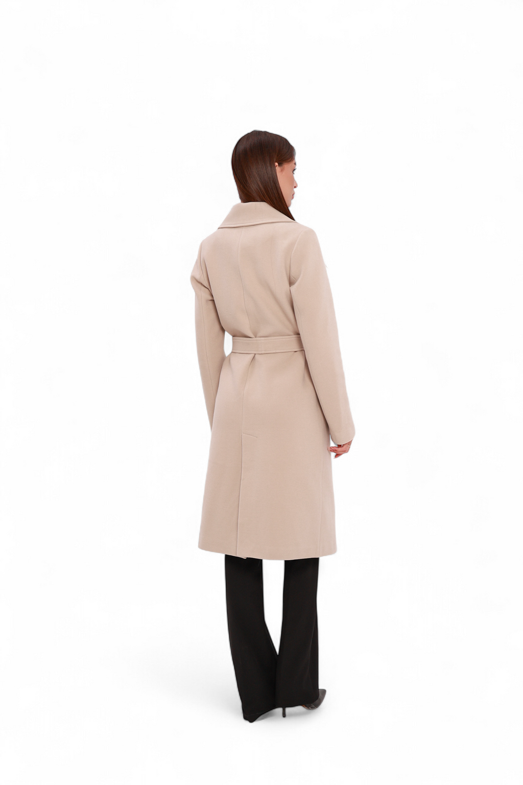 Zane Cashmere Wool Blend Overcoat in Beige
