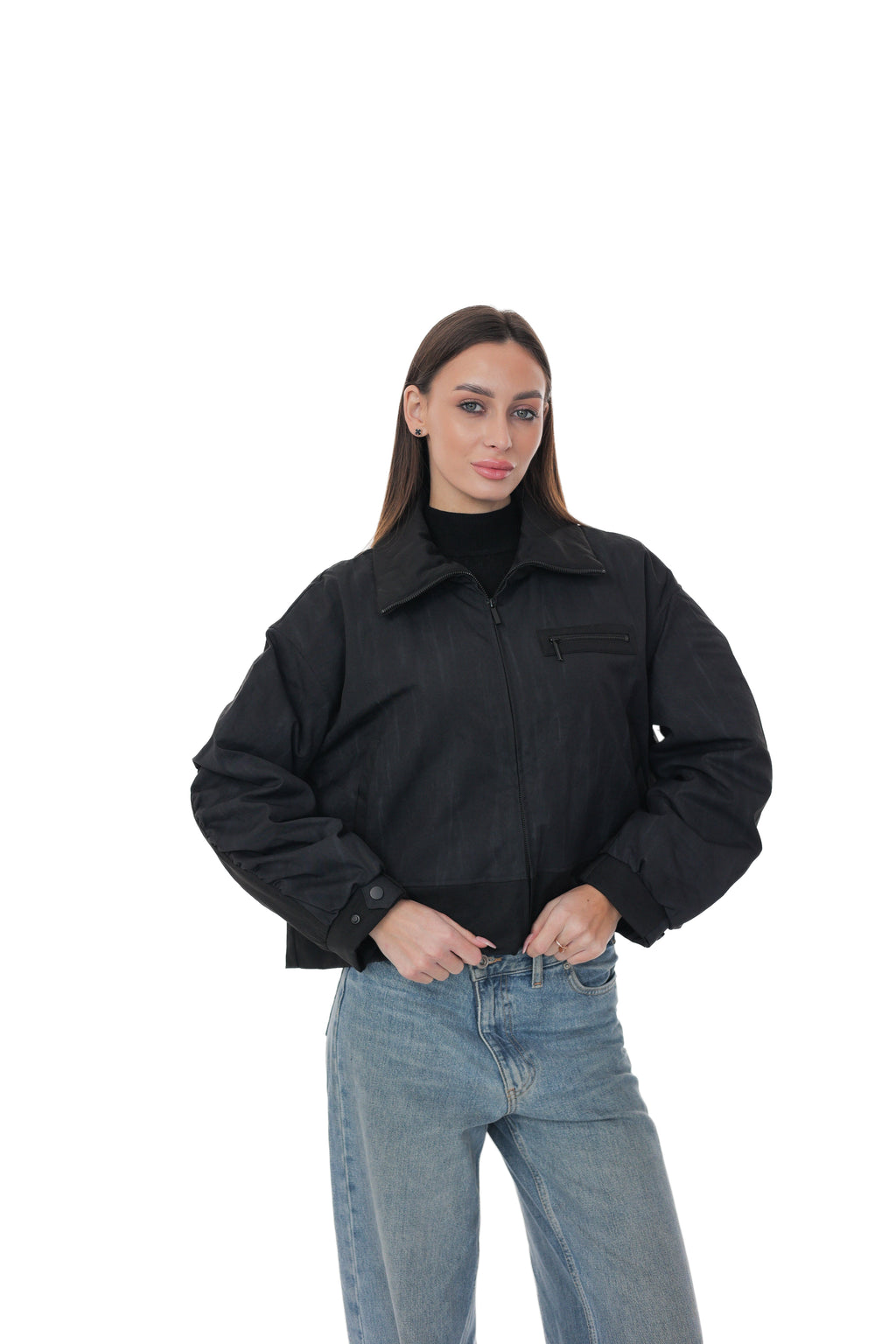 LIGHT TRANSITIONAL JACKET IN DARK GREY BLUE