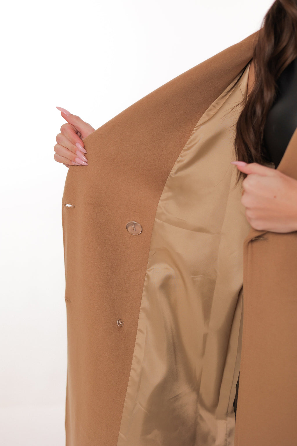Madeline Cashmere Wool Blend Overcoat in Camel