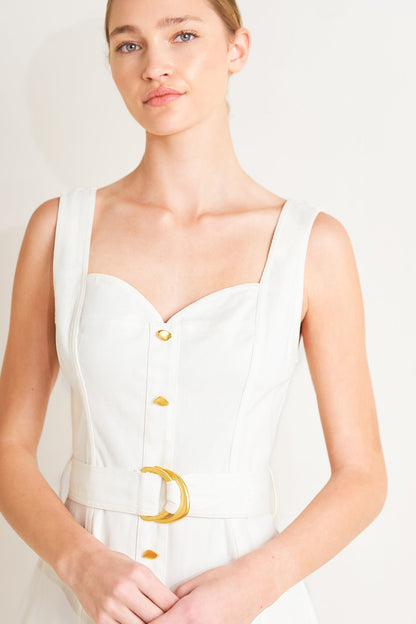 BELLA PORTOFINO WOVEN MIDI DRESS