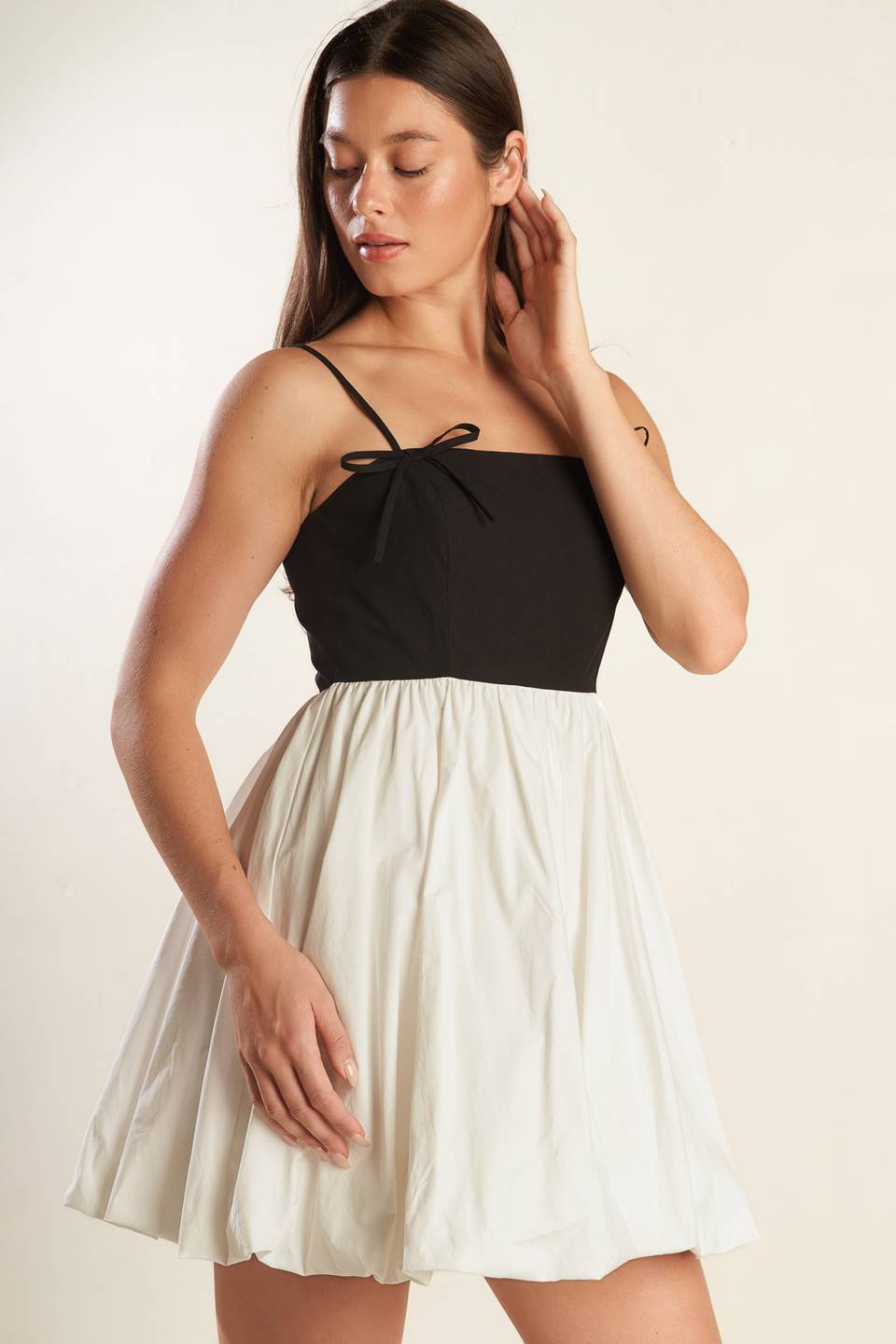 PATIO SUNSETS WOVEN COMBINATION MINI DRESS