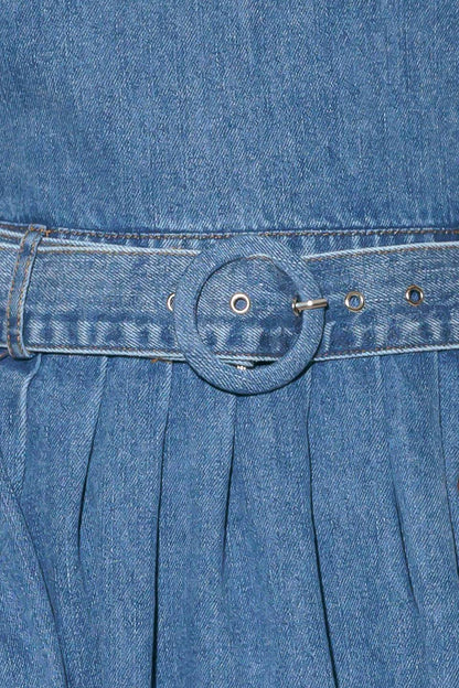 LAVENDER FIELDS DENIM MIDI DRESS