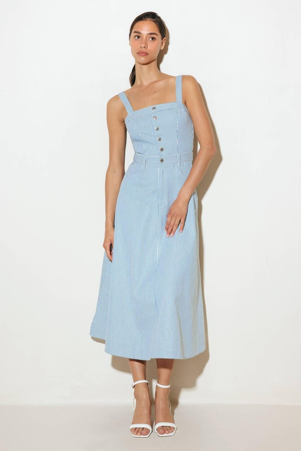 CAREFREE DAISY WOVEN MIDI DRESS