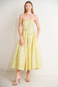 BUTTERCUP BLOOM WOVEN MIDI DRESS