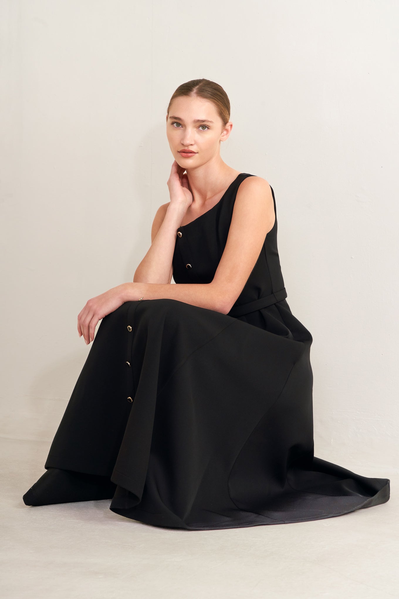 PARIS AFTER DARK WOVEN MIDI DRESS