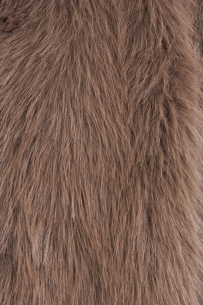 LONDON FLARE MOCHA FAUX FUR CROP JACKET