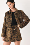 HERITAGE EDGE BROWN/BLACK WOOL-BLEND CROPPED JACKET