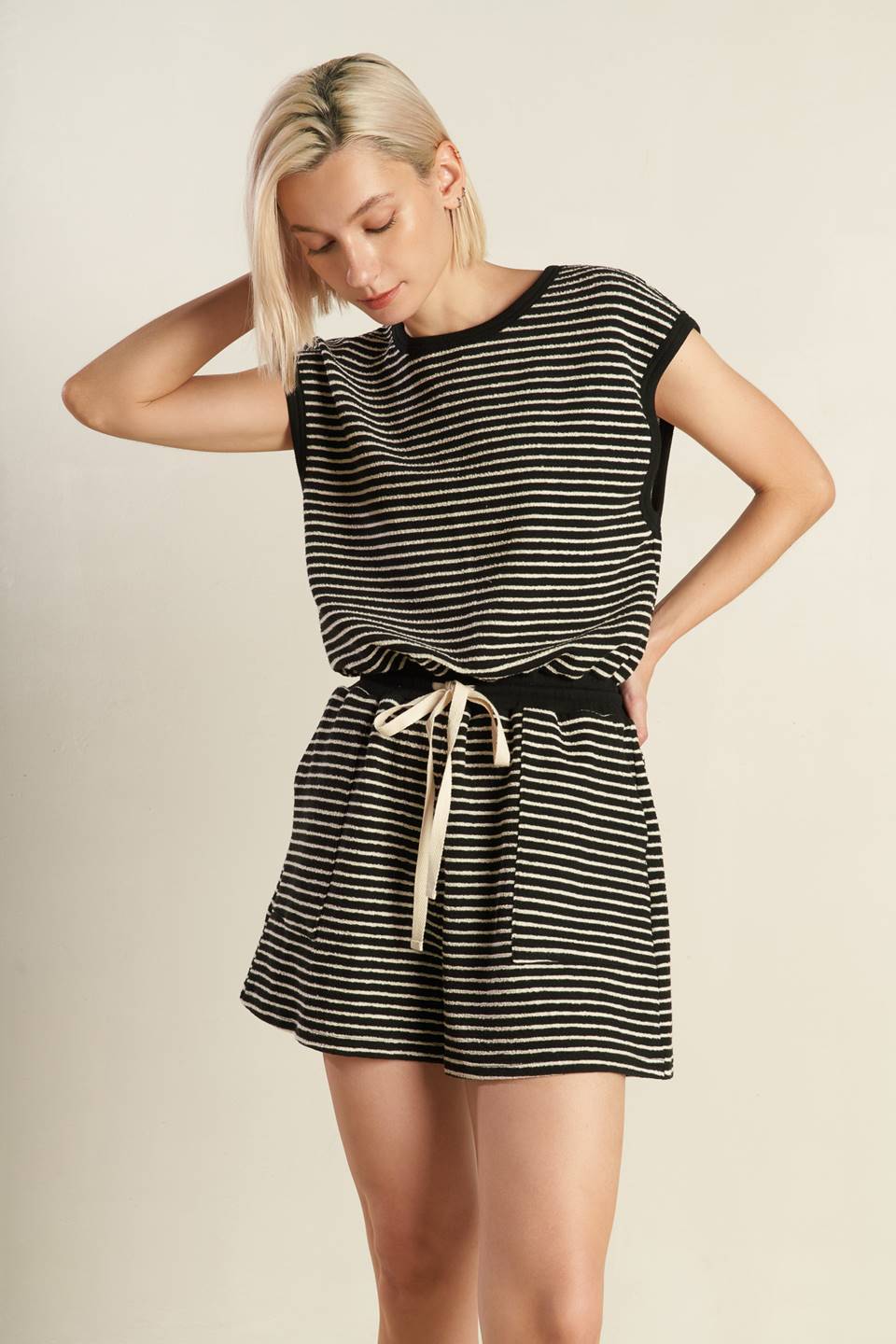 SUNSET COVE STRIP ROMPER