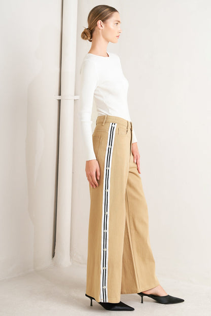 ELEGANT ELEVATION WOVEN TWILL PANTS
