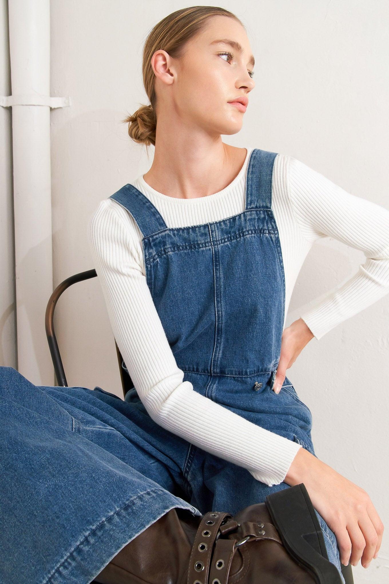 LET ME TALK DENIM CARGO OVERALL