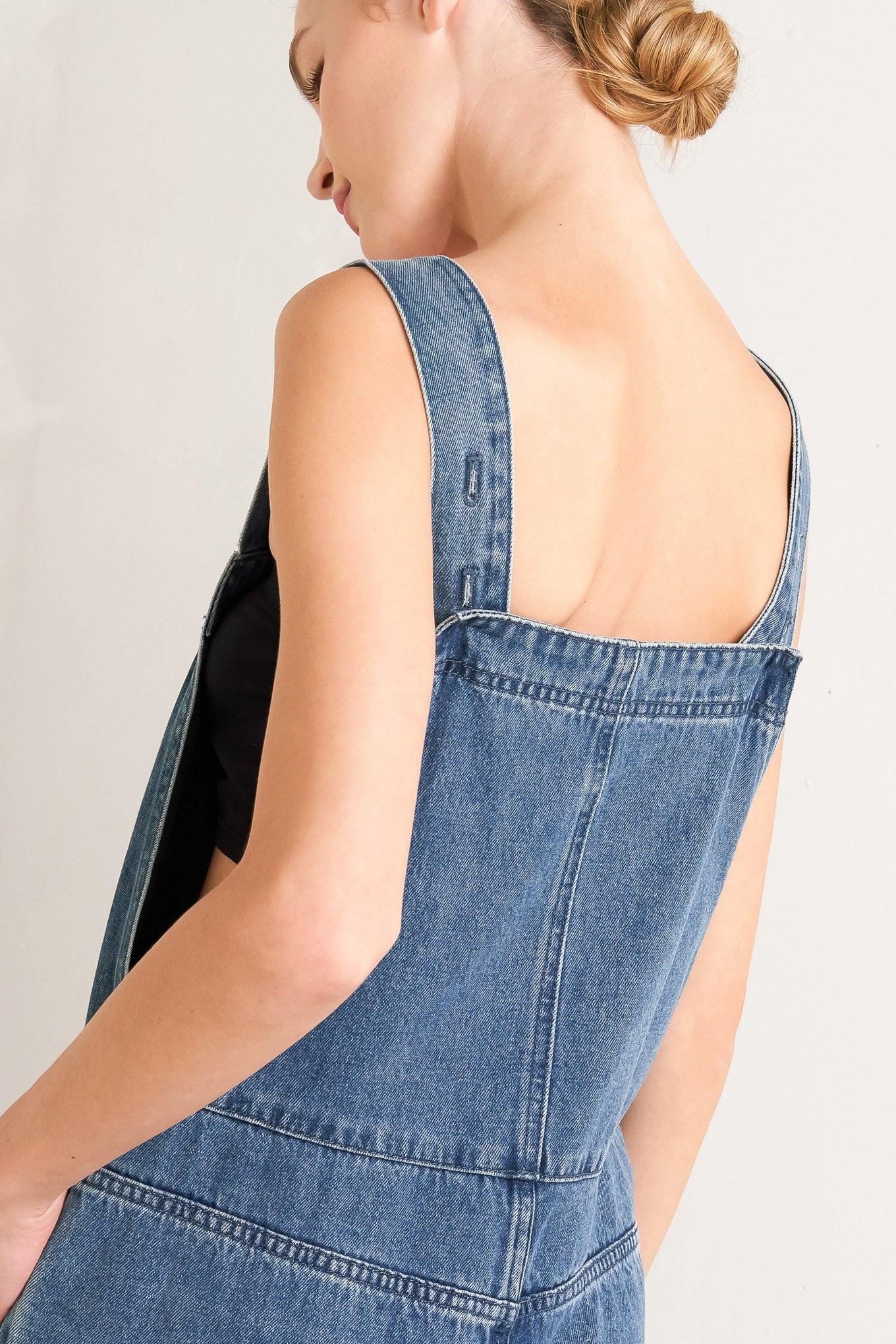LET ME TALK DENIM CARGO OVERALL