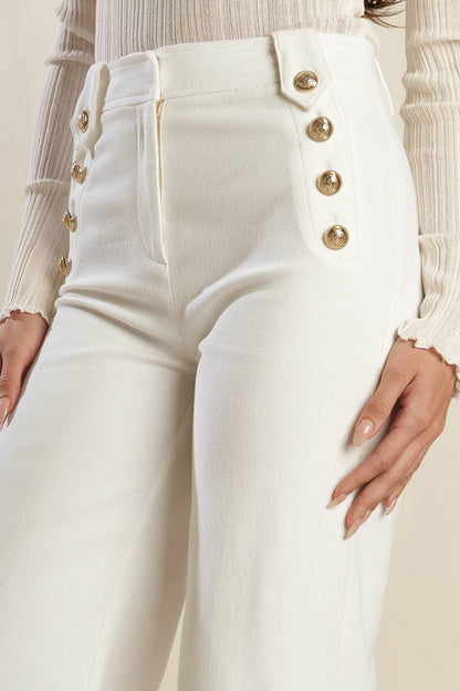LILY PETAL WHITE WOVEN PANTS
