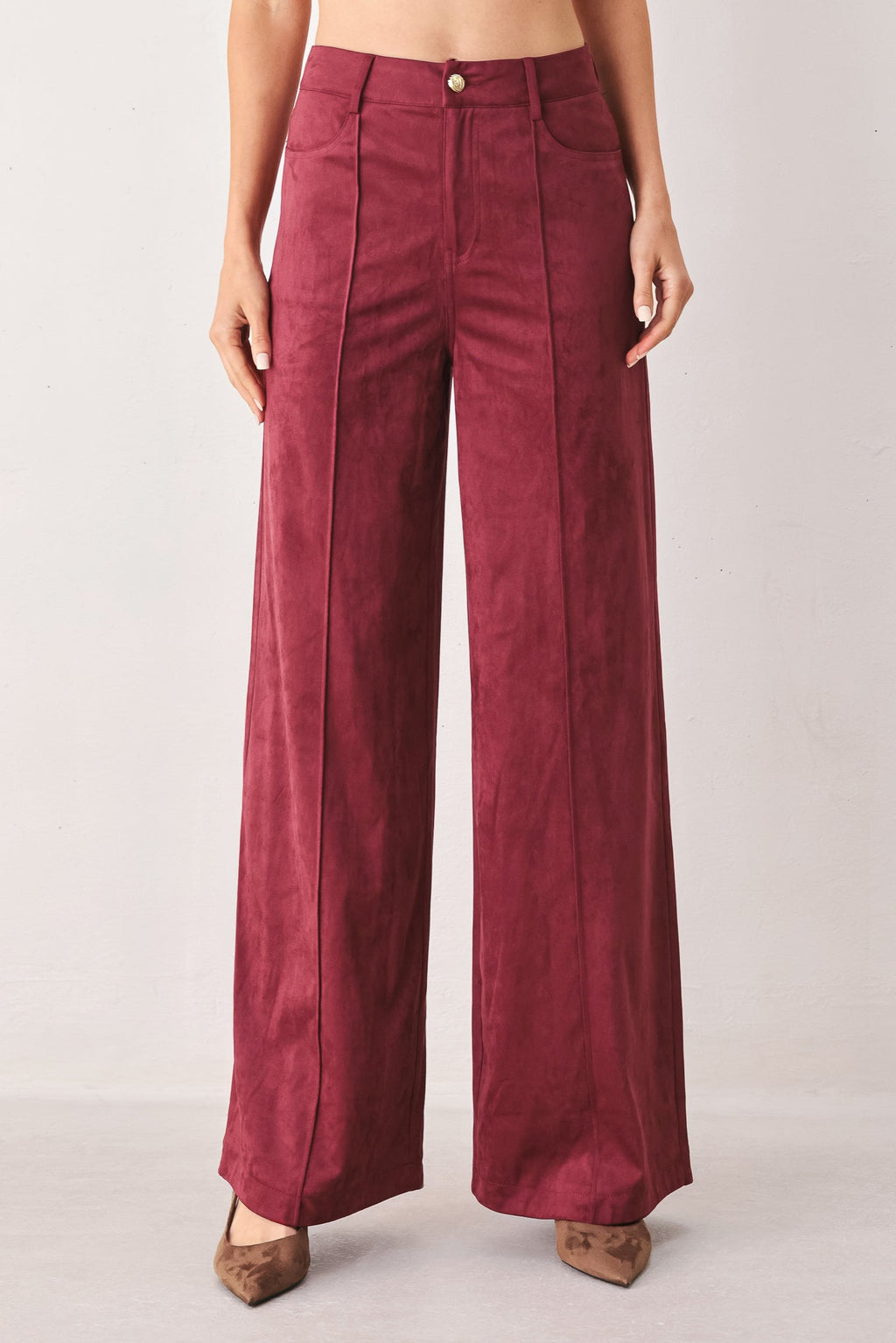 BROWN SUGAR FAUX SUEDE PANTS