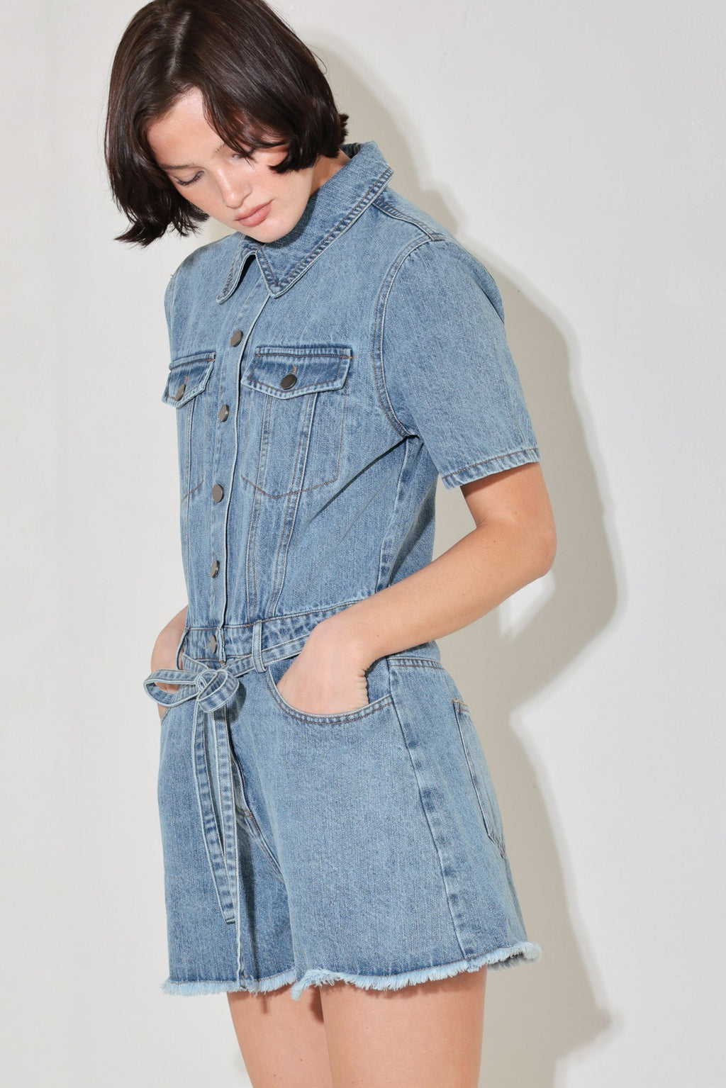 LAIDBACK LUXE DENIM ROMPER