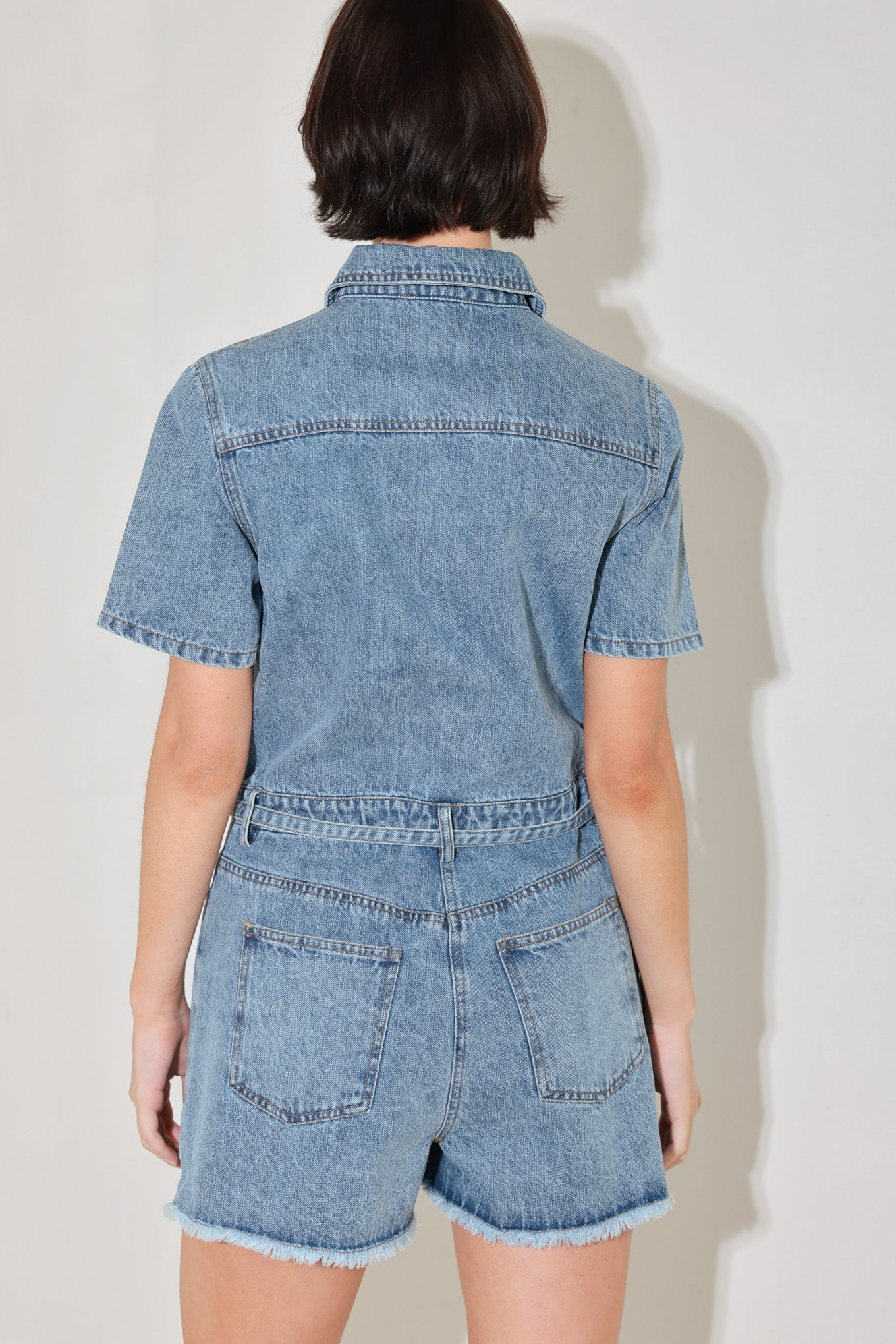 LAIDBACK LUXE DENIM ROMPER